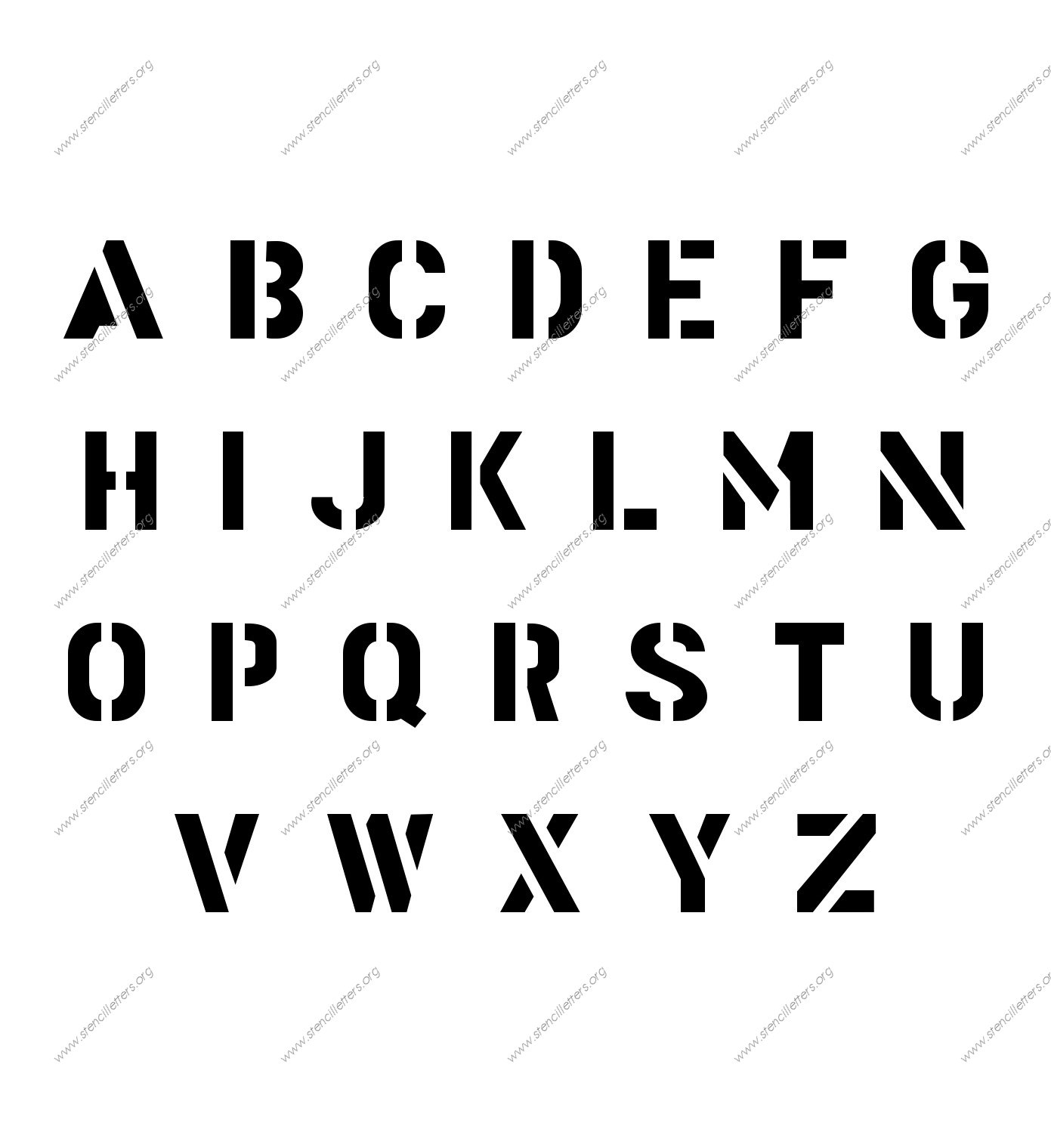 Gothic Bold Army Stencil Letter Set