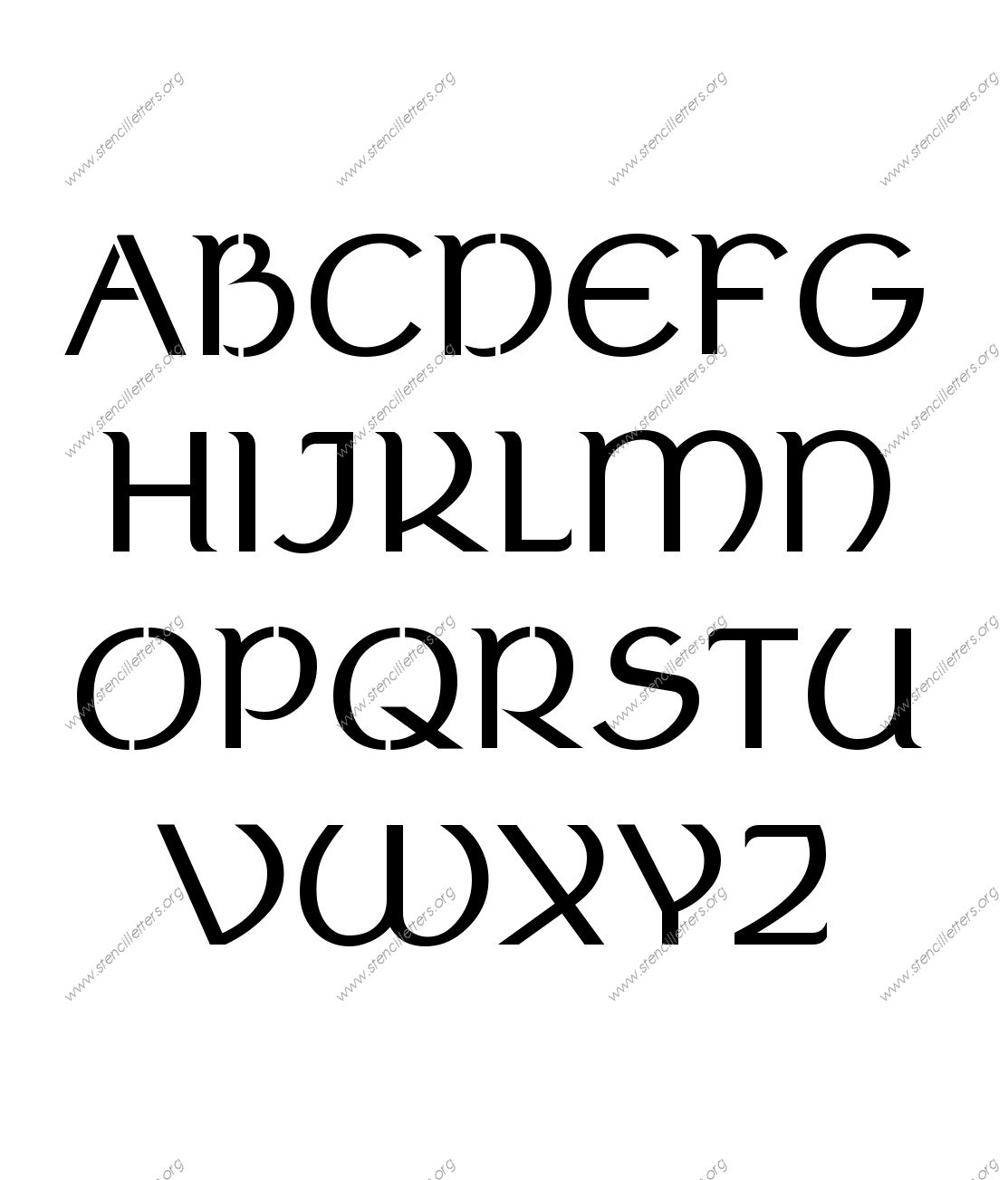 Ancient Celtic Stencil Letter Set