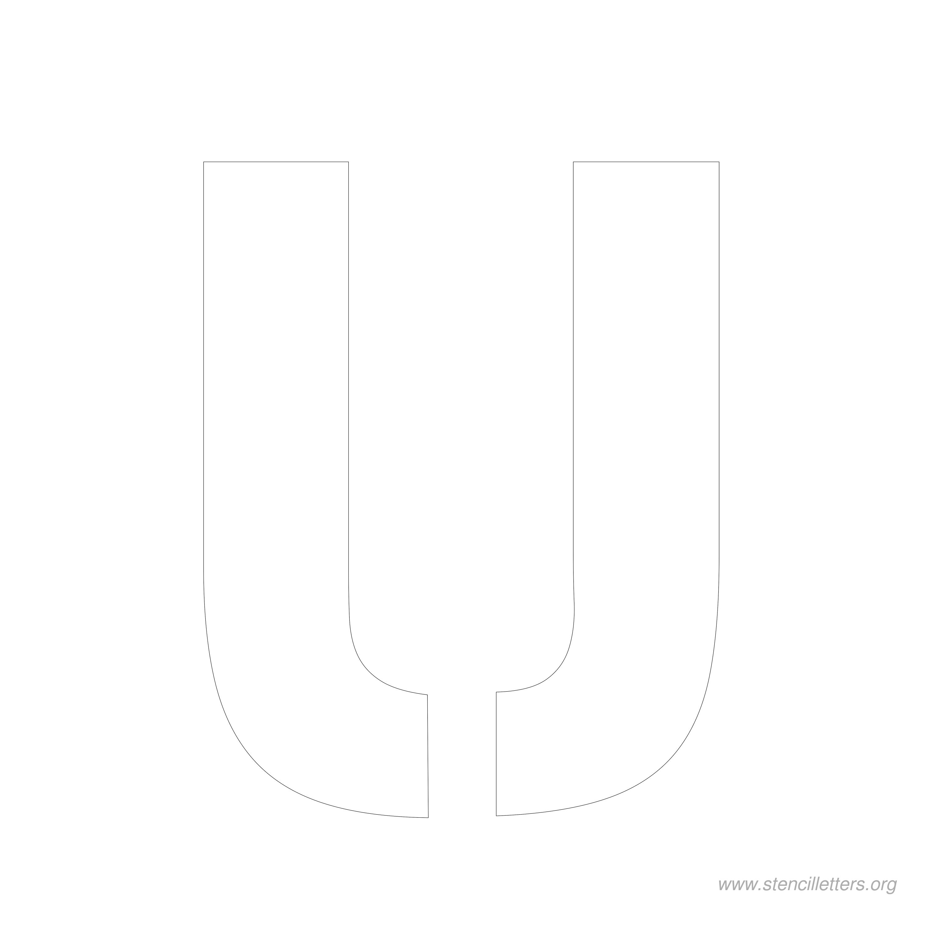 7 inch stencil letter u