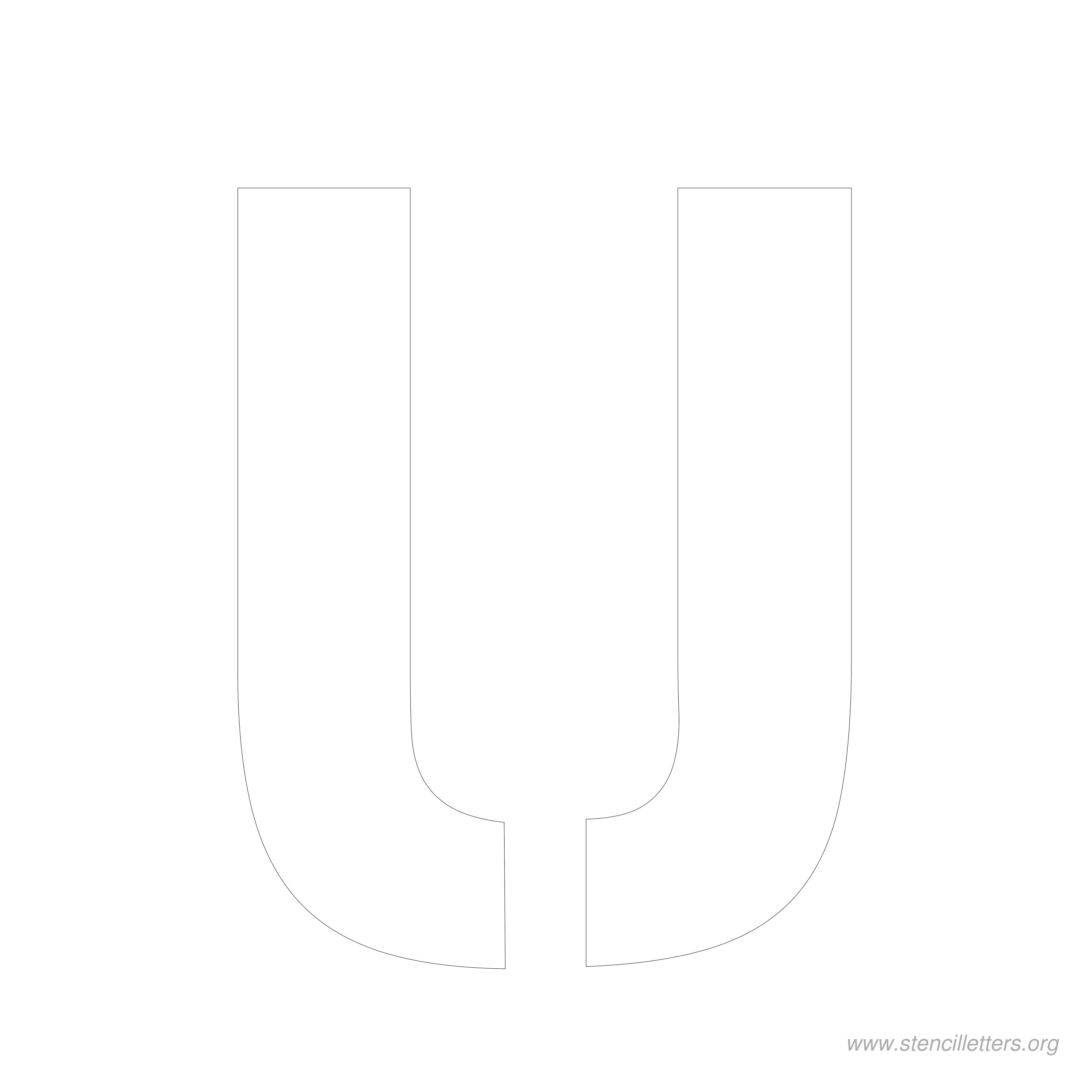 8 inch stencil letter u