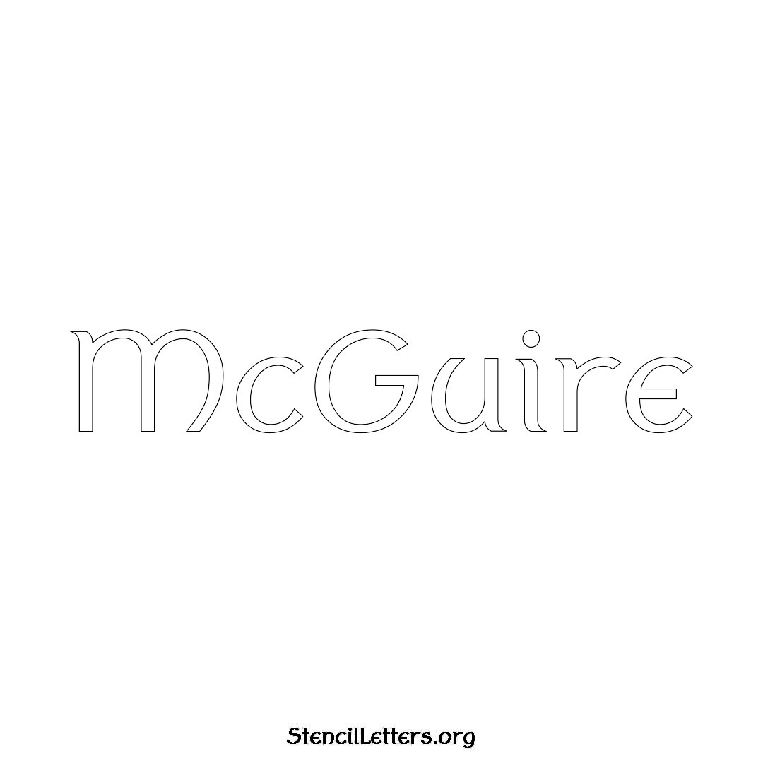 McGuire name stencil in Ancient Lettering