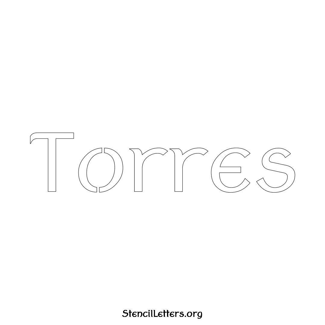 Torres name stencil in Ancient Lettering