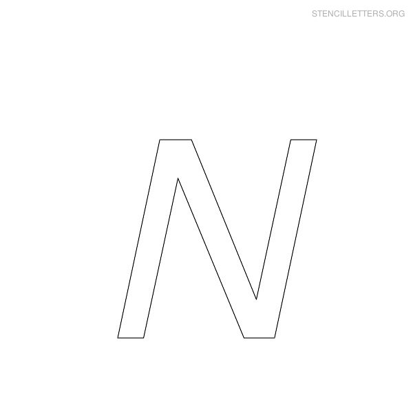 Stencil Letter Italic N