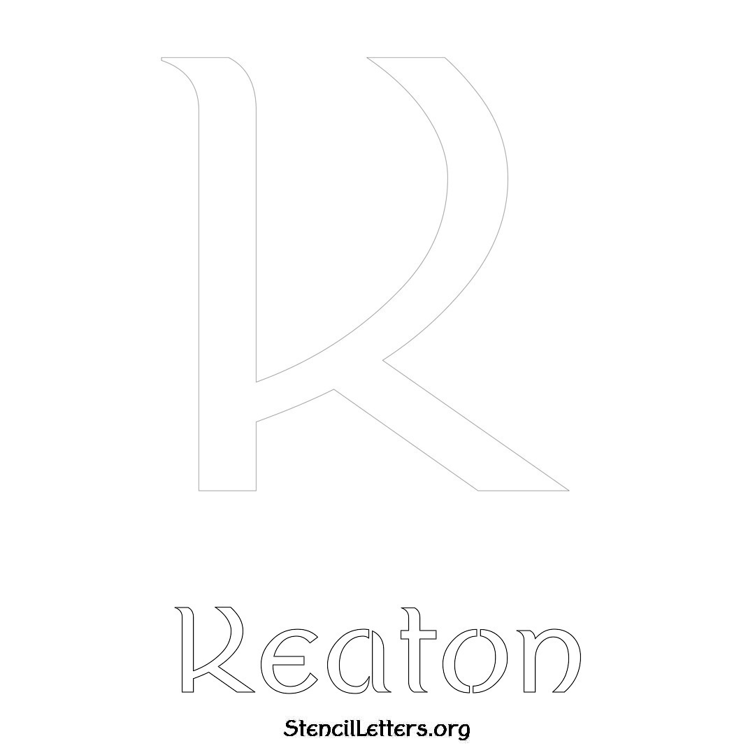 Keaton printable name initial stencil in Ancient Lettering