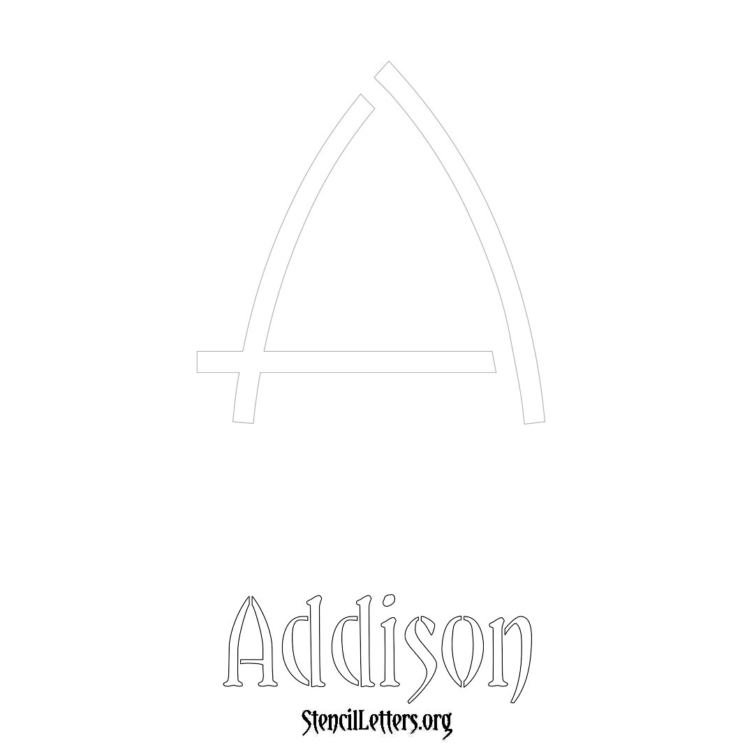 Addison printable name initial stencil in Simple Elegant Lettering