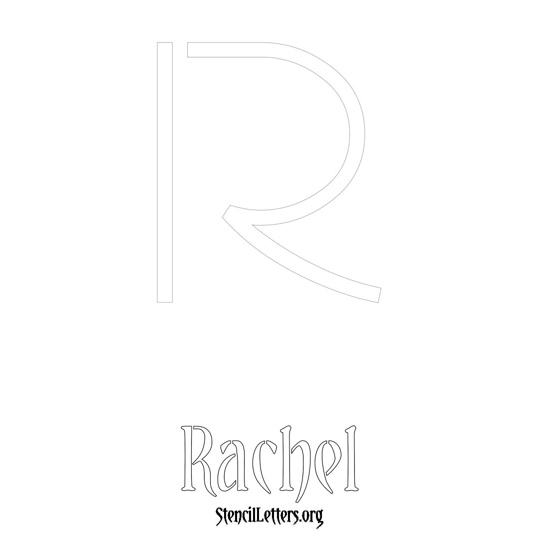 Rachel printable name initial stencil in Simple Elegant Lettering