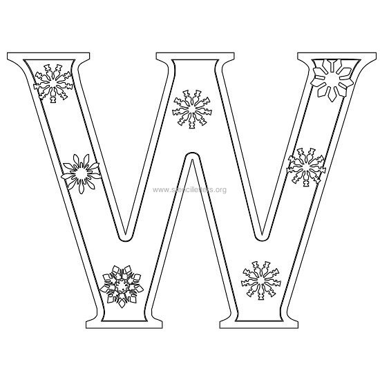 christmas stencil letter w