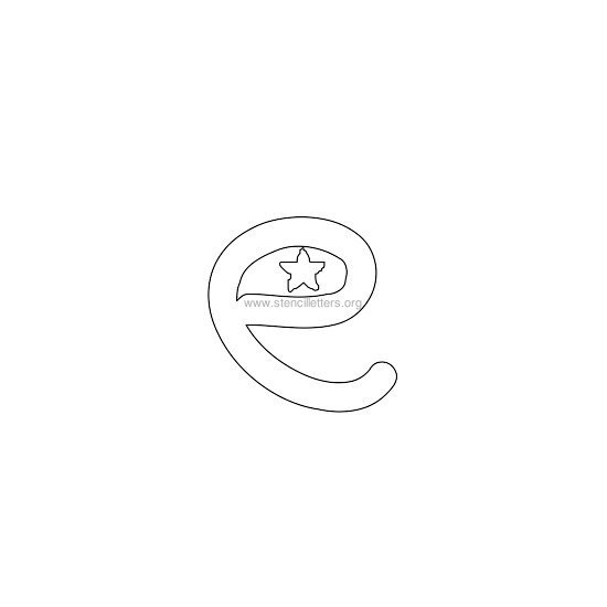 star design stencil letter e
