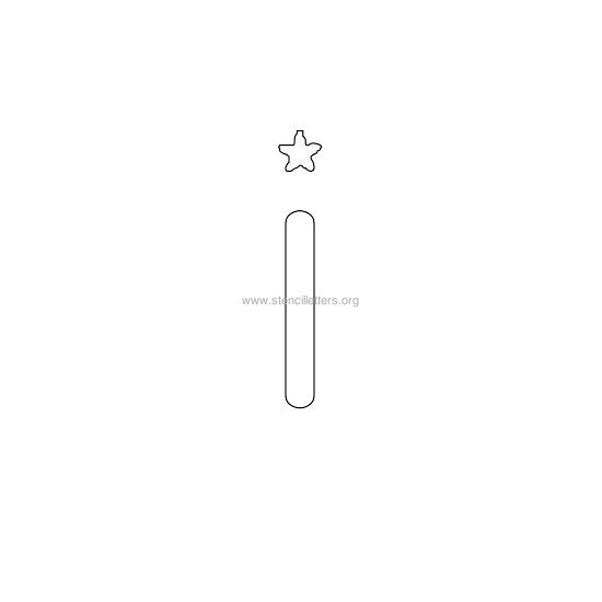 star design stencil letter i