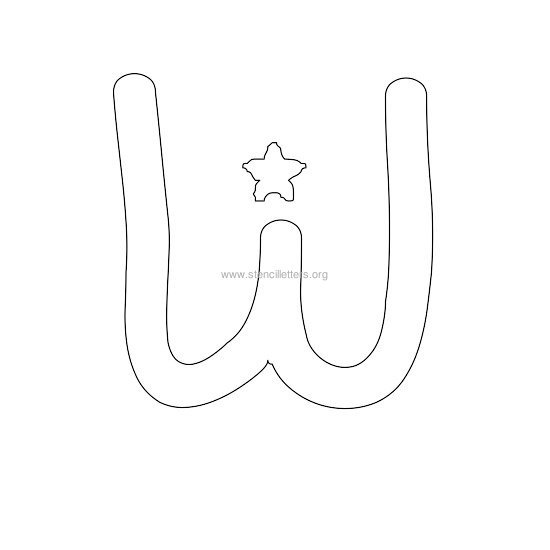 star design stencil letter w star design stencil letter w