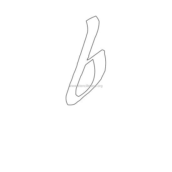 lowercase calligraphy wall stencil letter b