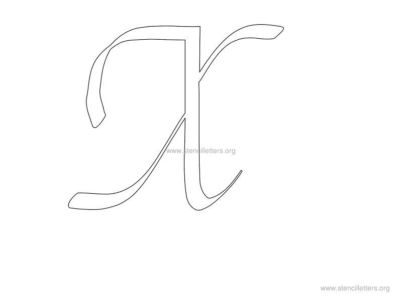 cursive wall stencil letter x