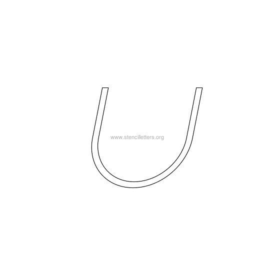 lowercase italic wall stencil letter u