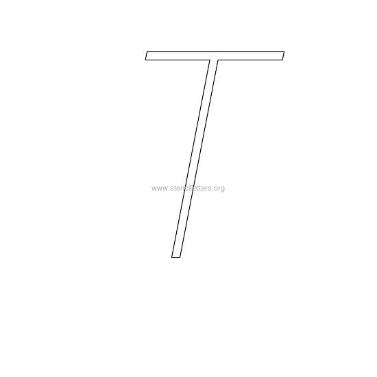 uppercase italic wall stencil letter t uppercase italic wall stencil letter t