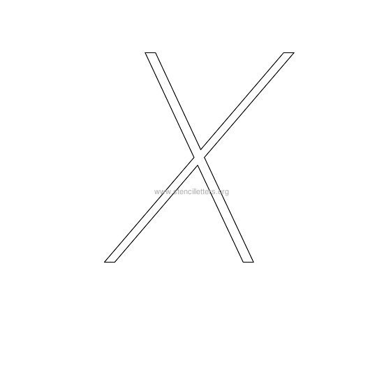 uppercase italic wall stencil letter x uppercase italic wall stencil letter x