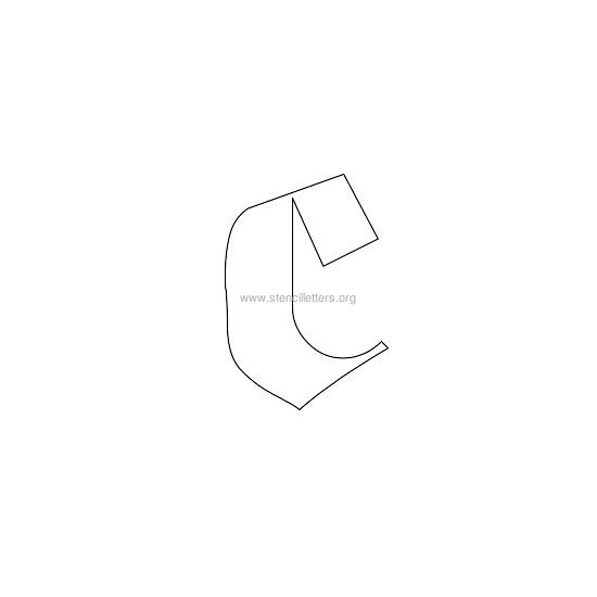 lowercase old-english wall stencil letter c