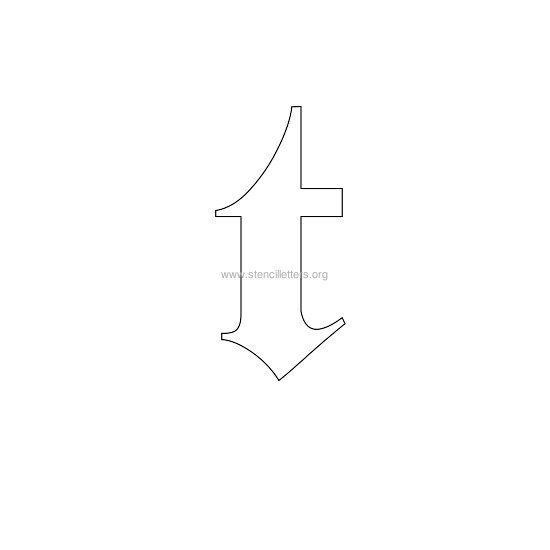 lowercase old-english wall stencil letter t
