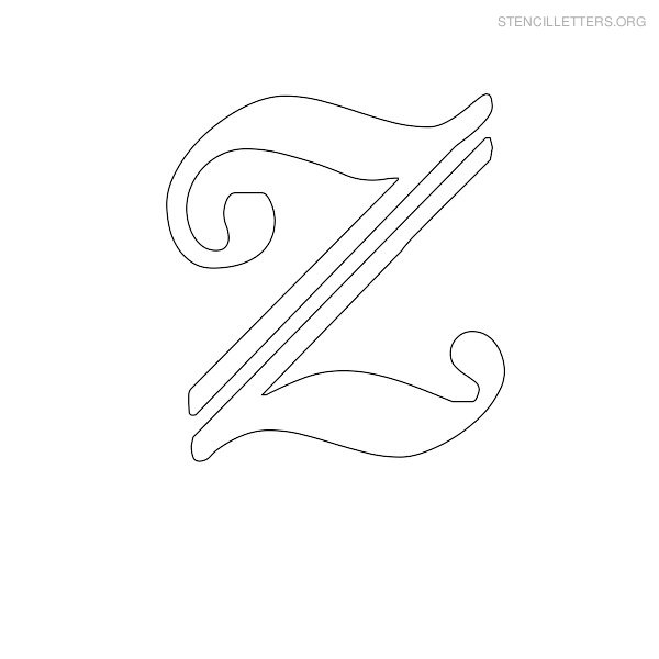 Stencil Letter Old English Z